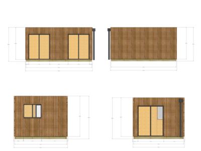Bureau de jardin télétravail en bois 5,5 x 3,5 x 2,7 m avec plancher isolé
