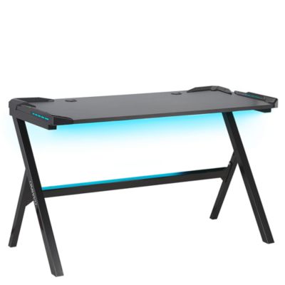 Bureau de jeu DANVERS Noir 120 cm 60 cm LED RVB