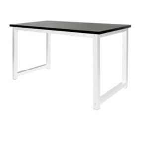 Bureau de table informatique ordinateur en MDF métal 120x60 cm noir et blanc