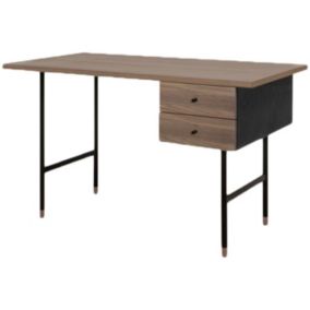 Bureau Design 2 Tiroirs "Jugend" 130cm Noyer