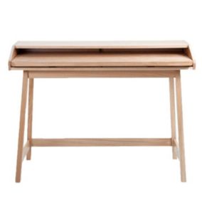 Bureau Design avec Plateau Coulissant "St James" 116cm Chêne