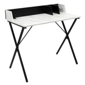 Bureau Design Effet Marbre "Brice" 90cm Gris