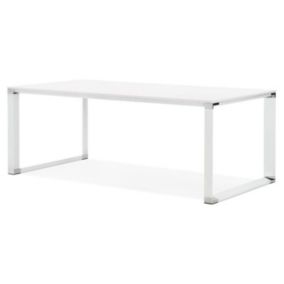 Bureau Design en Bois & Métal "Hovik" 200cm Blanc