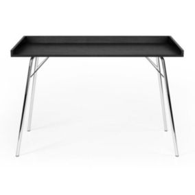 Bureau Design en Bois "Rayburn" 115cm Noir & Chrome