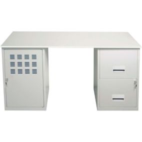 Bureau design en métal Blanc mat