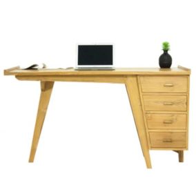 Bureau Design en Teck "Pokara" 140cm Naturel