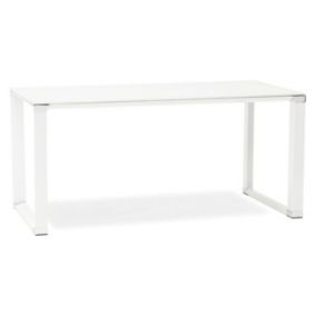 Bureau Design en Verre "Hovik" 160cm Blanc