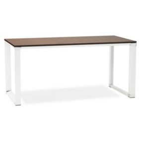 Bureau Design "Hovik" 160cm Noyer & Blanc