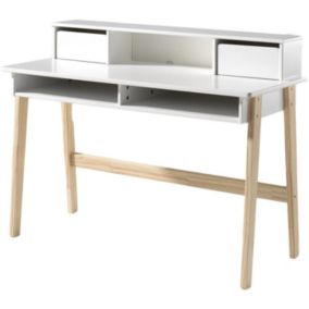 Bureau Design "Kiddy" 120cm Naturel & Blanc