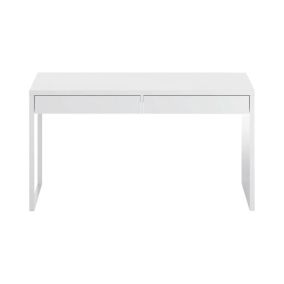 Bureau Dfattor, Bureau réversible multifonctionnel, Table d'étude PC avec 2 tiroirs, 138x50h75 cm, Blanc