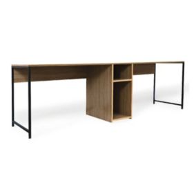 Bureau Double Design "Scott" 240cm Chêne Clair