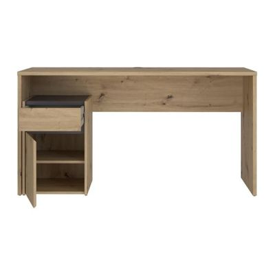 Bureau droit MODULTRICK - Chene/Gris foncé - 140 x 52,7 x 72,5 cm