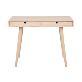 Bureau en bois avec deux tiroirs et pieds inclinés - CENTIOR