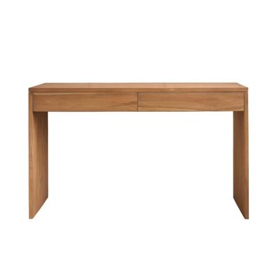Bureau en bois de teck 130 cm 2 tiroirs