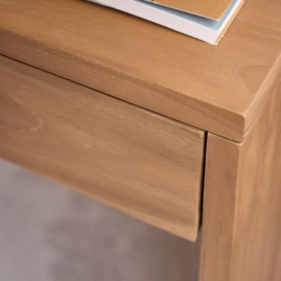 Bureau en bois de teck 130 cm 2 tiroirs