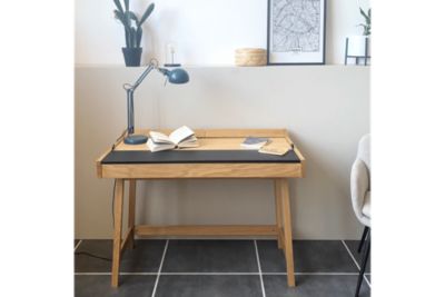 Bureau en bois et cuir - HARVARD