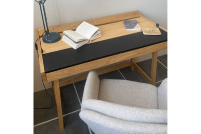 Bureau en bois et cuir - HARVARD