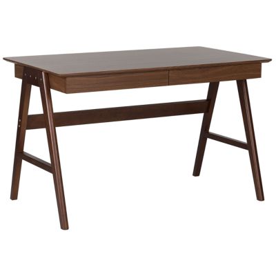 Bureau en bois foncé 120 x 70 cm avec 2 tiroirs SHESLAY
