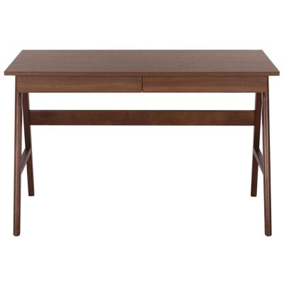 Bureau en bois foncé 120 x 70 cm avec 2 tiroirs SHESLAY