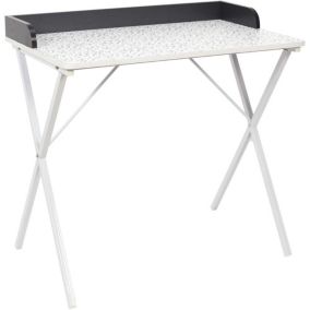 Bureau en métal et MDF Terrazzo Gris