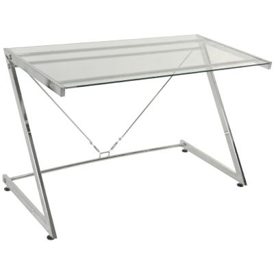 Bureau en métal et verre 8 mm 124 x 60 x 76 cm