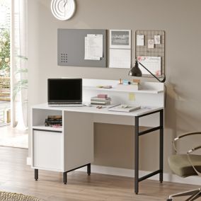 Bureau Fajaarire 120 x 60 x 100 cm blanc noir en.casa