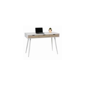 Bureau FLORIDA scandinave 3 tiroirs coloris blanc