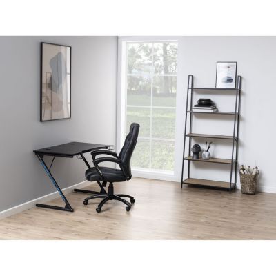 Bureau gamer avec porte-gobelet et support casque Noir, L. 100 x l. 60 x H. 74 cm