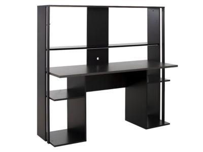 Bureau gamer STANDA - Avec rangements et LEDs - Noir