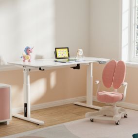 Bureau électrique à hauteur réglable pour enfants Ringe 120 x 60 cm blanc pro.tec