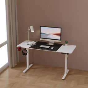 Bureau électrique à hauteur réglable Stryn assis debout rectangulaire 120 x 60 cm blanc pro.tec