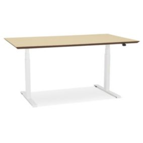 Bureau électronique Ergonomique "Kio" 150cm Chêne & Blanc