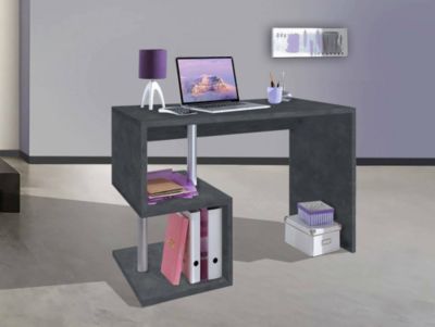 Bureau Massimo, Bureau PC Linéaire, Table de bureau polyvalente, Bureau gain de place multi-positions, 100x50h78 cm, Ardoise