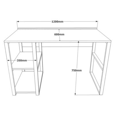 Bureau moderne décor bois avec 2 niches rangement JENA