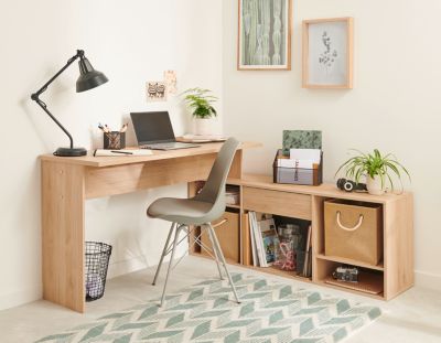 Bureau modulable effet chêne clair 5 configurations, Works