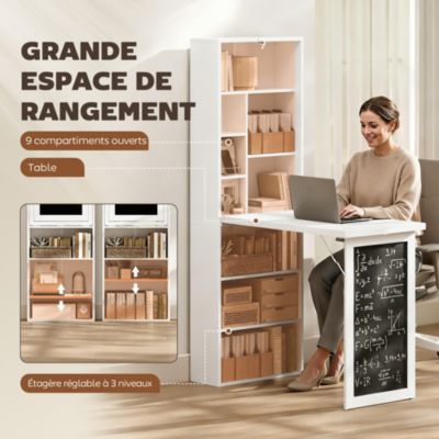 Bureau mural pliable table murale rabattable suspendue sur pied avec ...
