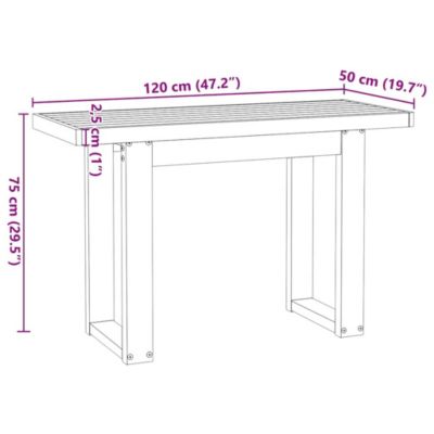 Bureau NOAIN pieds en forme de U 120x50x75 cm bois massif pin vidaXL