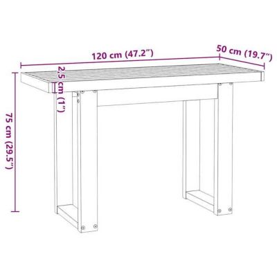 Bureau NOAIN pieds en forme de U 120x50x75 cm bois massif pin vidaXL