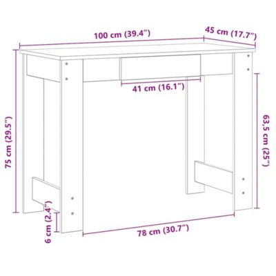 Bureau noir 100x45x75 cm bois d'ingénierie vidaXL
