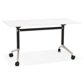 Bureau Pliable à Roulettes "Lexon" 140cm Blanc