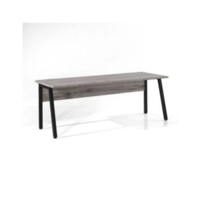 Bureau professionnel droit 150cm chêne gris Sherman et noir - Collection SOON