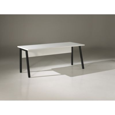 Bureau professionnel droit 150cm Collection SOON Coloris Blanc Mat et Noir