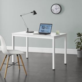 Bureau Réglable en Hauteur Odense 75 x 120 x 60 cm Blanc en.casa