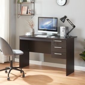 Bureau Ragunda 120 x 59 x 75 cm effet bois foncé en.casa