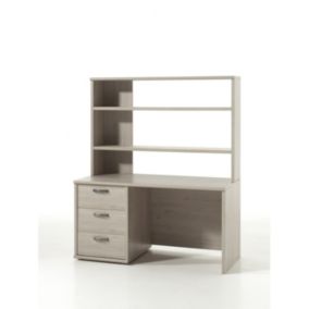 Bureau robuste pour enfant 3 tiroirs plus module étagères collection DANY coloris chêne clair