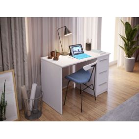 Bureau SAME 3 tiroirs 110x56x74 cm blanc TALESA