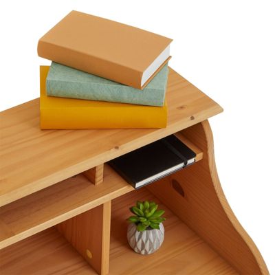 Bureau secrétaire MARLENE, avec 2 tiroirs, en pin massif finition cirée