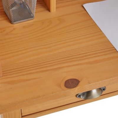 Bureau secrétaire MARLENE, avec 2 tiroirs, en pin massif finition cirée