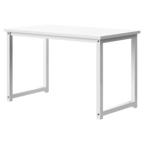 Bureau table d'ordinateur portable table de jeu PC table MDF blanc 120x60x75 cm