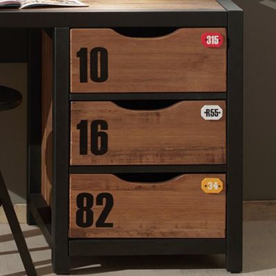 Bureau Vipack Alex - Noir et bois